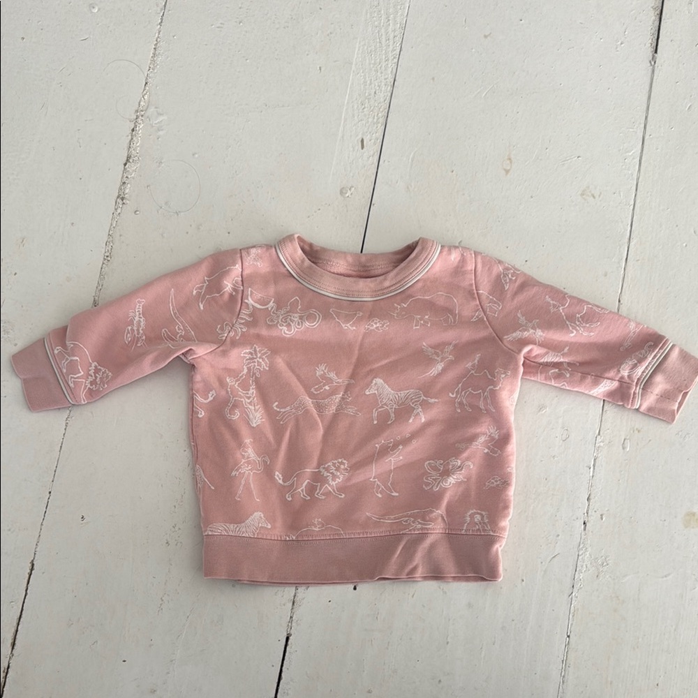 O so & Me Pink Sweatshirt with Animal Print